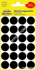 Kółka AVERY ZWECKFORM do zaznaczania kolorowe 96 etyk./op., Ø18 mm, czarne