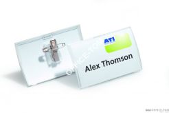 Identyfikator CLICK FOLD o wymiarach 54x90 mm z kombi klipem do szerokiego zastosowania. Opakowanie 25 szt. Durable