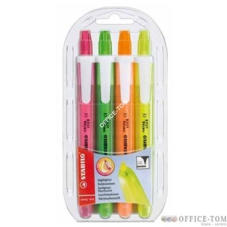 Zakreślacz automatyczny STABILO swing click etui 4 sztuki mix kolorów