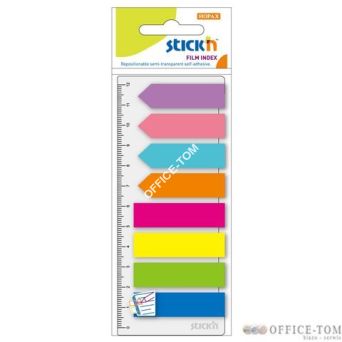 Zakładki Indeksujące 8 Kol.Neon X 25 Szt. (Paski+Strzałki)+Linijka