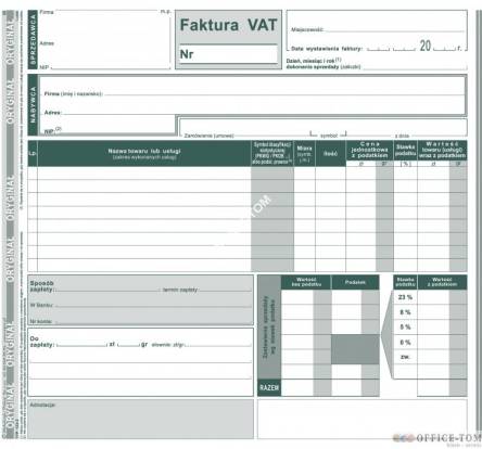 Faktura VAT MICHALCZYK I PROKOP 2/3 A4 80 kartek