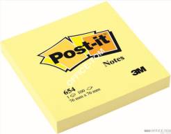 Bloczki samoprzylepne 3M POST-IT® 654 76x76 Żółty 1200k