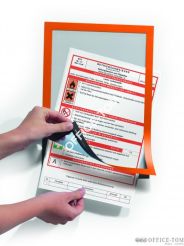 Ramka MAGAFRAME A4 - samoprzylepna magnetyczna , pomarańczowa Durable