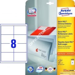 Trwałe Etykiety AVERY ZWECKFORM uniwersalne A4, 25 ark./op., 97 x 67,7 mm, białe