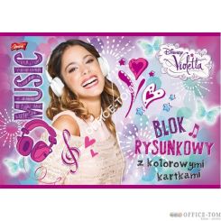 Blok rysunkowy z kolorowymi kartkami A4, 16k VIOLETTA