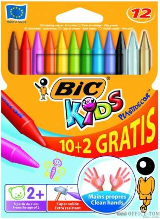 Kredki BIC świecowe Plastidecor Pudełko 10+2