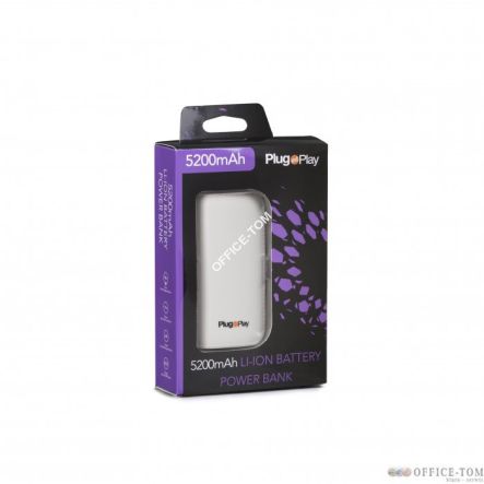 Power Bank PLUG & PLAY 5200MA 1xUSB biały