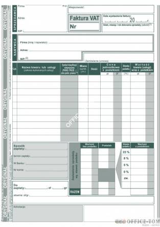Faktura VAT MICHALCZYK I PROKOP A5 80 kartek
