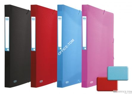 Teczka szeroka ELBA URBAN A4/40 mm, z gumką, przezroczysta niebieska