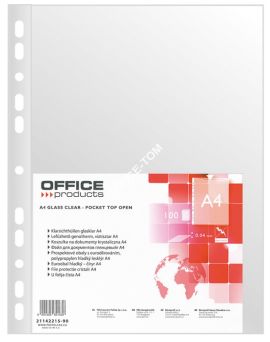 KOSZULKI PP OFFICE PRODUCTS 40mik. KRYSTALICZNE A4
