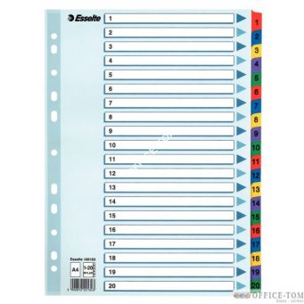 Przekładki kartonowe Mylar A4 ESSELTE, biały 1-20