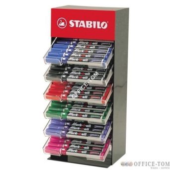 Marker permanentny STABILO mark-4-all, ścięta końcówka, display 100 szt.