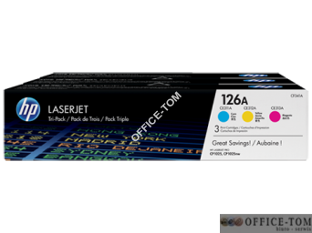 Toner HP 126A (CF341A) niebieski + purpurowy + żółty 3szt