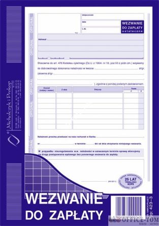 Wezwanie Do Zapłaty MICHALCZYK I PROKOP A5 80 kartek