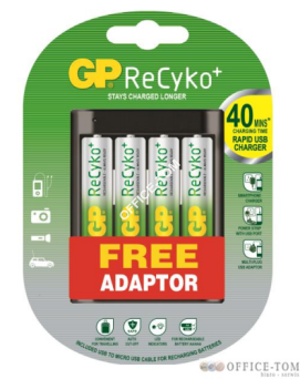 Ładowarka do akumulatorów z USB U421 (4 X 270AAHC + ład. WA22) GP Batteries GPRHOU421014