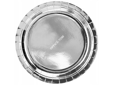 Talerzyki papierowe srebrne 23 cm (6szt). - POD ZAMÓWIENIE