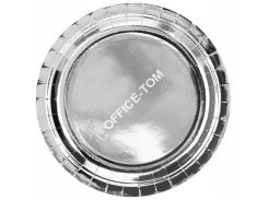 Talerzyki papierowe srebrne 23 cm (6szt). - POD ZAMÓWIENIE