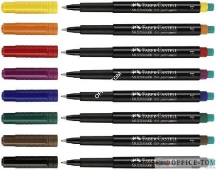 Foliopis Multimark z gumką OHP permanentny F 0,6  BRĄZOWY FABER-CASTELL
