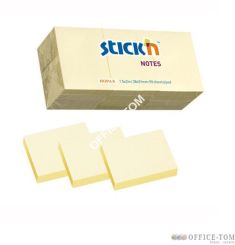 Notes samoprzylepny 38X51mm żółty pastele 12X100 kartek 12 notesów po 100 kartek STICK\'N