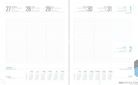 Kalendarz książkowy A4 U1 PLUS - 21 ciemny brąz/obszycie TELEGRAPH