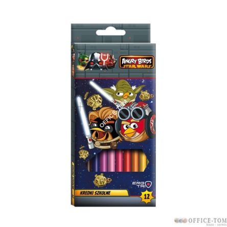 Kredki trójkątne 12 kol. dł. 18 cm w pud.kart. ANGRY BIRDS & STAR WARS II St.Majewski
