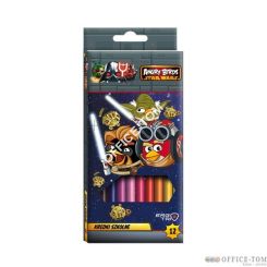 Kredki trójkątne 12 kol. dł. 18 cm w pud.kart. ANGRY BIRDS & STAR WARS II St.Majewski