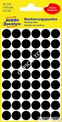 Kółka AVERY ZWECKFORM do zaznaczania kolorowe 270 etyk./op., Ø12 mm, czarne