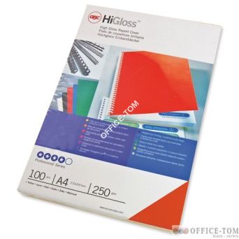 Okładki do bindowania GBC chromolux A4 250 gm2 100 sztuk. Czerwone