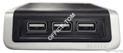Ładowarka Leitz Style na 3 porty USB czarna