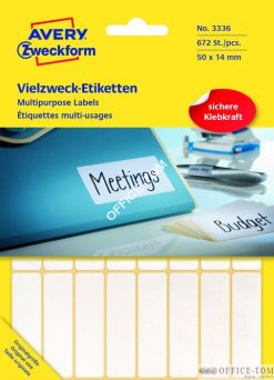 Białe miniEtykiety AVERY ZWECKFORM do opisywania ręcznego 672 etyk./op., 50 x 14 mm, białe