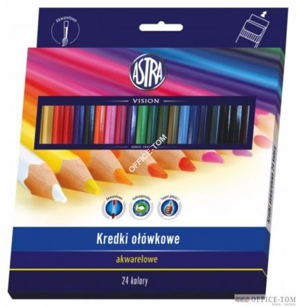 Kredki ołówkowe akwarelowe Astra 24 kolory