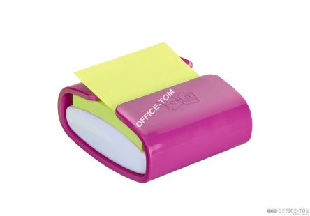 Podajnik PRO fuksja do karteczek samoprzylepnych Post-it® Z-Notes + 90 zielonych karteczek 76x76 mm