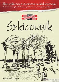 Blok-szkicownik A4  z papieru makulaturowego 80g 100 kartek KOH I NOOR