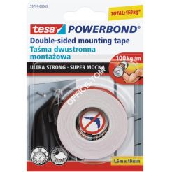 Taśma montażowa dwustronna 19mm x 1,5m Super mocna Powerbond 55791-00003-01, TESA