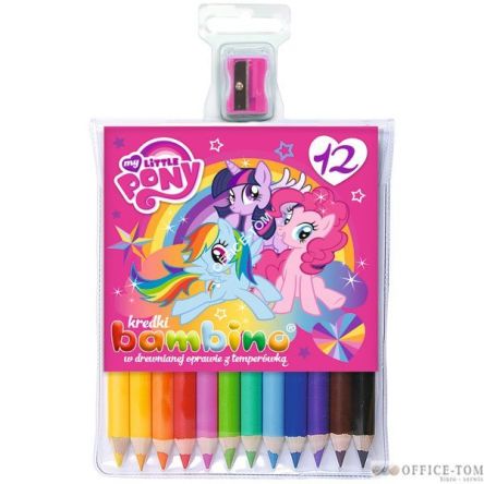 Kredki BAMBINO w opr.drew. 12 kol. + temperówka MY LITTLE PONY St.Majewski