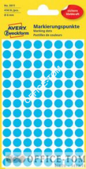 Trwałe kółka do zaznaczania Ø8mm, 416szt./op. niebieskie 3011 Avery Zweckform