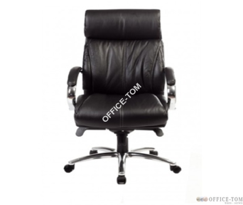 Fotel TENACE Black skóra naturalna BALD chrom