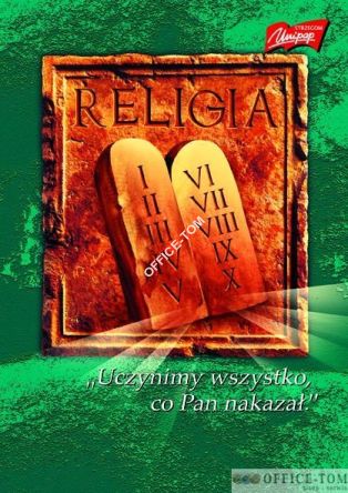 Brulion w twardej oprawie do religii  A5, 64k., cieniowany  Unipap