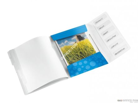 Teczka segregująca Leitz WOW, 6 przekładek 200k A4 Metaliczna niebieski