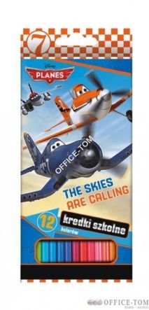 Kredki trójkątne 12 kol. dł. 18 cm w pud.kart. PLANES DISNEY St.Majewski