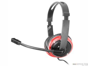 Słuchawki z mikrofonem  TRACER REDDY  Mini-jack Czarno-czerwone