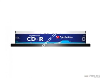 Płyta VERBATIM CD-R  cake box 10  700MB  52x  LightScribe  DataLife+ AZO