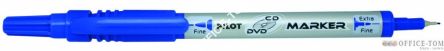 Marker PILOT dwustronny do płyt CD/DVD niebieski
