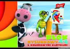 Blok rysunkowy z kolorowymi kartkami A4, 16k.