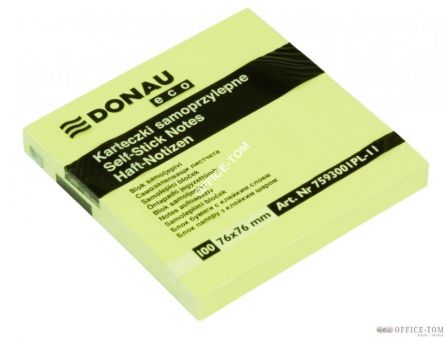 Bloczki samoprzylepne DONAU  76x76 Żółty 100k