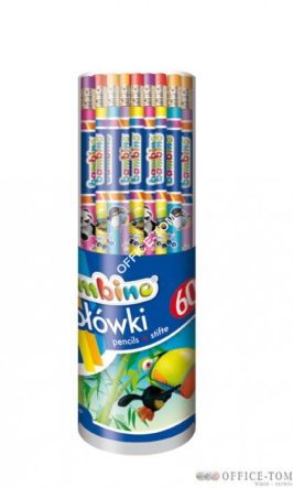 Ołówki z gumką 60 szt. W tubie