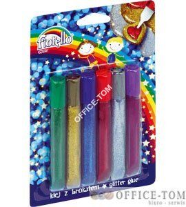 Klej brokatowy Fiorello GR-BK13 6 kolorów x 13ml