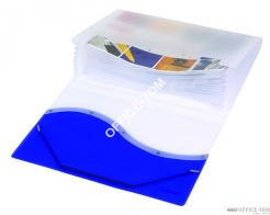 Teczka Biella harmon. 12 przegr.  z gumka i indeks. Niebieska