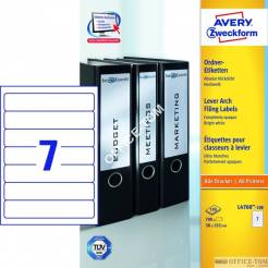 Etykiety AVERY ZWECKFORM na segregatory A4, 100 ark./op., 192 x 38 mm, białe