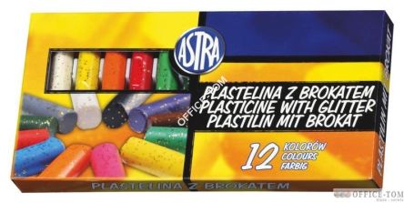 Plastelina brokatowa 12kol. ASTRA